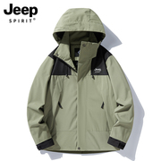 jeep吉普春秋季单层冲锋衣男女，款户外夹克，防风衣防水休闲运动外套