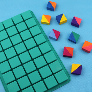 40孔正方形硅胶模具 自制巧克力冰格模型牛轧糖红糖方形方格造型