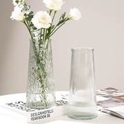 简约透明玻璃花瓶桌面，插花水养干花鲜花花瓶，ins风高颜值客厅摆件