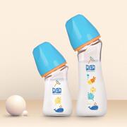 M＆M宽口径玻璃奶瓶婴儿新生儿宝宝防胀气奶瓶mm弧形奶瓶玻璃宽口
