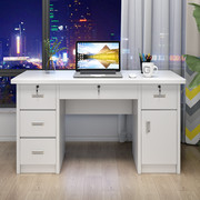 单人办公桌台式电脑桌，简约现代家用带锁带抽屉，卧室写字台书桌一体