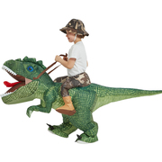 万圣节儿童服装骑恐龙，装扮道具玩具霸王龙小恐龙，充气衣服儿童成人