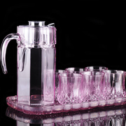 现代简约创意紫色玻璃杯子钻石纹刻花水杯茶杯酒杯凉茶盘托盘套