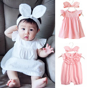 新生儿裙子0-3个月女宝宝，连体衣公主裙婴儿衣服，纯棉夏季无袖哈衣6