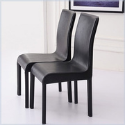 时尚现代简约皮餐椅酒店餐厅餐桌椅办公家用黑白色凳靠背椅子