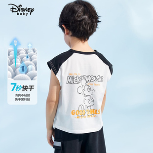 直降迪士尼童装男童背心T恤夏季儿童无袖衫宝宝帅气上衣