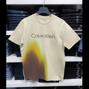 Calvin Klein CK男士2024纯棉时尚圆领短袖T恤修身休闲CM3-50