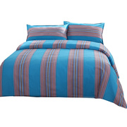 老床单床上用品四件套格子田园被套条纹加厚简约纯色棉粗布