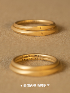 对戒supercustom超定婚戒18k金结婚(金结婚)情侣戒指，你的名字定制你的姓氏