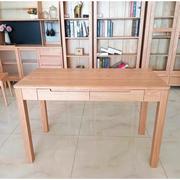 纯实木餐桌新中式书桌，原木电脑桌初中生写字学习桌橡木办公桌简约
