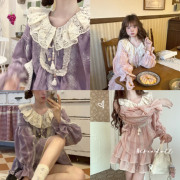 doll原创紫薯糯桃法式设计感上衣短裙套装，女秋减龄少女