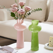网红简约现代玻璃花瓶透明客厅餐桌水培插花装饰摆件高级感轻奢风