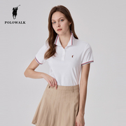 polowalk短袖polo衫女2024清凉夏装显瘦甜美半袖气质淑女上衣