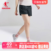 中国乔丹短裤女2024夏季运动宽松休闲女士，透气梭织裤健身裤子