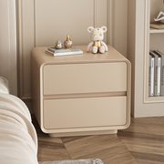 实木床头柜奶油风收纳简约现代小柜子家用卧室轻奢小型床边储物柜