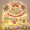 网红生日派对背景墙女孩宝宝男孩儿童周岁气球装饰场景布置用品