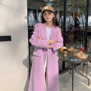 24年女装韩版简约时尚减龄糖果色西装风衣学生春夏