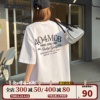 404mob美式潮流街头字母印花短袖，t恤男夏季大码五分袖宽松情侣装