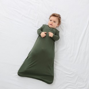 婴儿竹纤维睡袋双层无袖背心薄款连体衣内搭宝宝防踢被套装