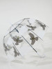 沛欣雨伞女印花泡泡伞，拱形伞芭蕉叶豹纹，鸟自动长柄伞透明伞