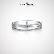 lightmark小白光白18k金情侣(金情侣)对戒钻石男戒指送礼