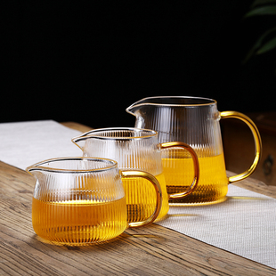 防爆耐高温玻璃公道杯加厚耐热茶漏套装茶海透明公杯日式分茶器加