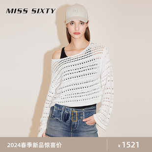 misssixty2024春季针织衫女套头镂空度假风，小众清新设计感