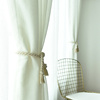 窗纱帘布料客厅卧室餐厅阳台遮光纱窗帘成品简约现代棉质高档细条