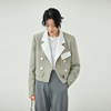 诺小拉自制22春季韩国品牌韩版 高品质拼色西装外套 金晨同款
