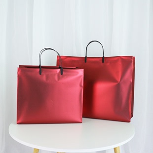 红色磨砂复合手提袋送装袋高档袋免税服装店打包袋子加厚