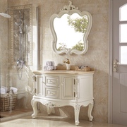 欧式浴室柜橡木落地简欧实木，洗脸洗手盆柜组合卫生间，洗漱台美式柜
