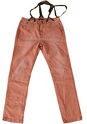 2024O+桔红色修身显瘦柔软贴身铅笔牛仔背带裤