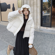 羽绒服韩版女短款小个子潮流外套轻暖连帽设计感可脱袖羽绒服