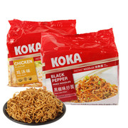新加坡KOKA可口黑椒快熟炒面425g/袋装 鸡汤速食拉面方便面非油炸