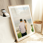 墙蛙婚纱照放大相框巨幅铝合金框挂墙结婚照摆台定制照片免费打印