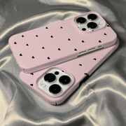 二合一菲林壳适用于苹果15promax手机壳，iphone15粉色爱心波点14plus硬壳，男女13promax保护套12防摔11情侣