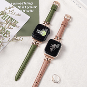 适用iwatch8表带S9苹果S8手表applewatch9真皮S77秋冬SE可爱S6女6代高级感创意小众运动智能watchs