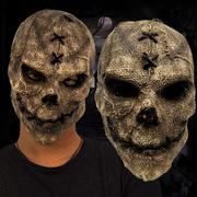 恐怖骷髅头面具，全脸角色扮演乳胶骨架头盔，万圣节派对服装道具