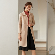 乔妮塔品牌女装2023秋冬季羊毛，中长款双面呢子，大衣零羊绒外套
