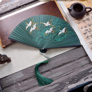 古风扇子全竹折扇中国风女小舞蹈扇夏季随身新中式折叠扇旗袍拍照