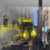 音乐音符墙贴纸吉他钢琴酒吧玻璃窗贴个性装饰乐器学校创意门贴画