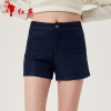 vivianliu红英，a1868501冬女装小鸟，绣花绗缝薄棉短裤靴裤