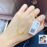 港澳现场采购 六福珠宝990黄金猫眼套链 微笑珠珠项链