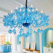 欧式客卧室吊灯厅漫咖啡厅吧台，蓝色v水晶灯，k西餐hq9115-6厅酒吧网