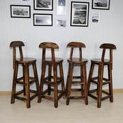 实木吧台椅子时尚，创意吧椅咖啡厅吧台凳酒吧椅，家用靠背高脚椅