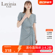 laviniaclub拉维妮娅夏季女士，连衣裙v领短袖修身收腰r13l43