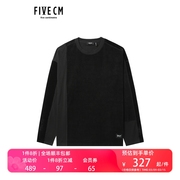 5cm/FIVECM男装拼接长袖T恤2023秋季时尚潮男上衣2101F3L