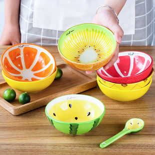 日式餐具水果西瓜陶瓷碗碟套装家用可爱精致创意个性碗儿童吃饭碗