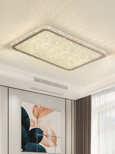 现代简约客厅吸顶灯大气家用卧室，轻奢水晶灯饰长方形led餐厅灯具