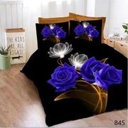 印3花床上用品婚庆，被套床单枕套双人，3四件套玫瑰花卉印花套件